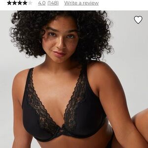 3 Bra Bundle: Soma Plunge Unlined Bra with Lace Trim 40DD (40E)